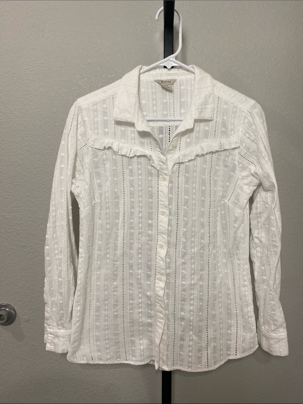 Ariat White Eyelet Textured Button-Up
